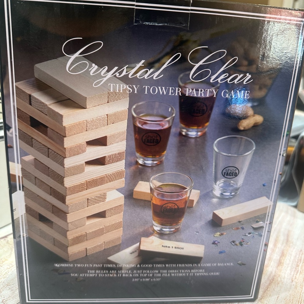 Tipsy Tower Party Game - Natural Wood NEVER PLAYED